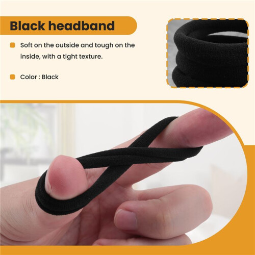 5 Pcs Black Stretchy Band Hair Tie Ponytail Holders