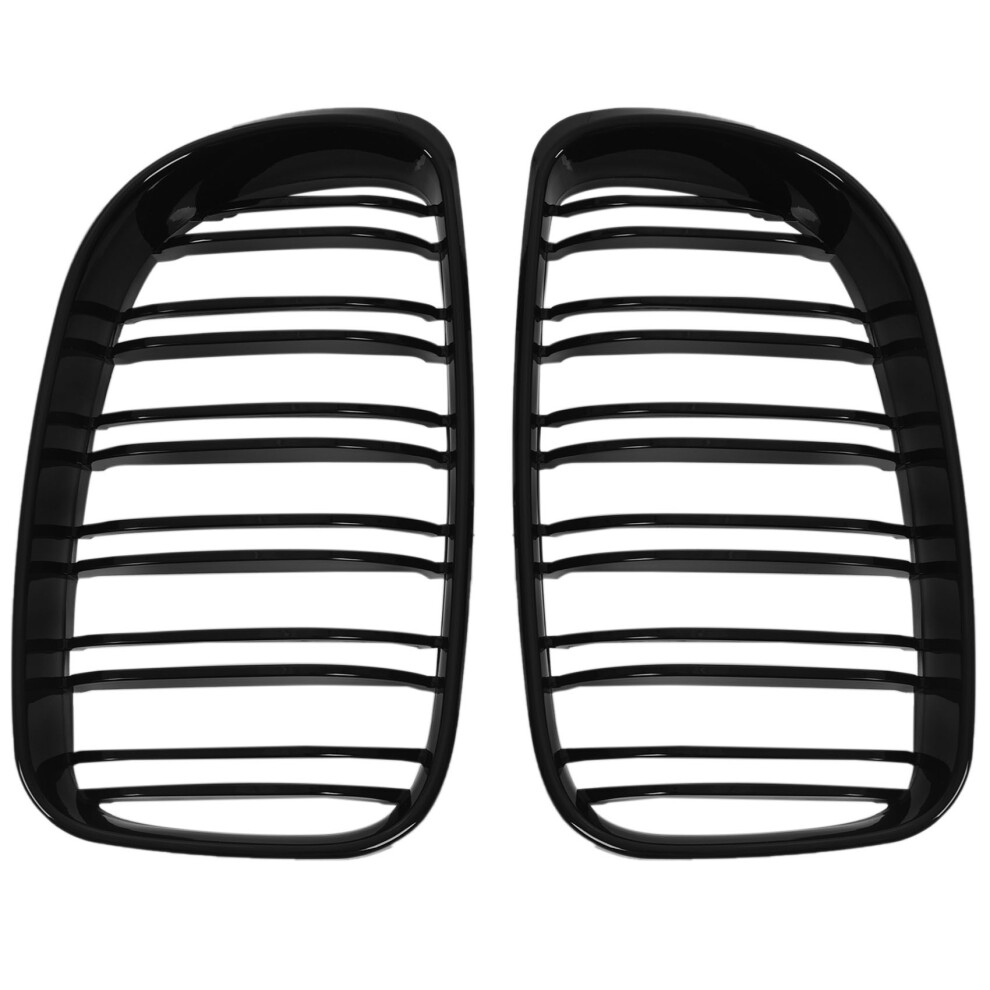 Glossy Dual Slats Front Kidney Grille Grill Replacement For E81 E87 E82 E88 120I 128I 130I 135I Selected 2007-2011 Black 4712705019886