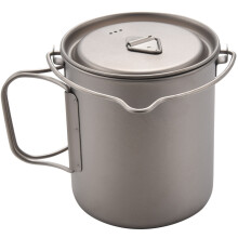 Outdoor Titanium Pot Cup Mug Pots Tableware Camping Cup Picnic Water Cup Mug Of Coffee Tea With Lid Pot 750Ml