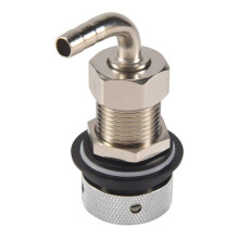 Beer Tap Faucet Shank with 8mm Barber Elbow, Chrome Plate Brass Shank G5/8 for Adjustable Tap Draft Beer Dispenser Home Brewing