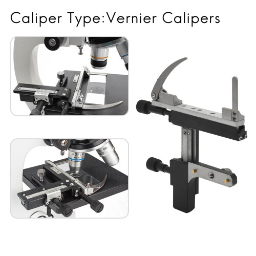 Microscope Attachable Mechanical Stage X-Y Moveable Caliper Vernier With Scale 2