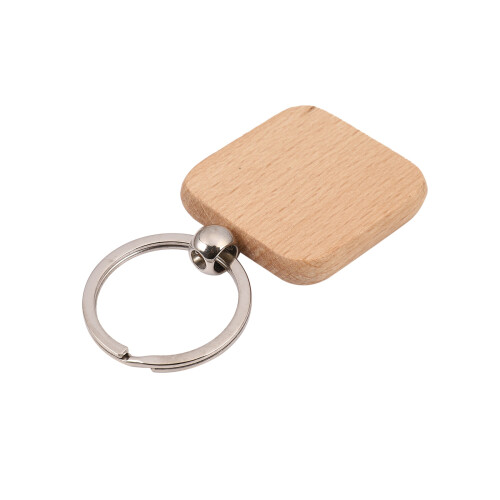 60Pcs Blank Square Wooden Keychain DIY Key Tag Gift