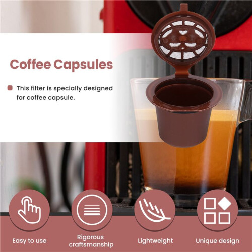 5/Pcs Stainless Steel Filter Reusable Coffee Capsules for  Machines(B) 2