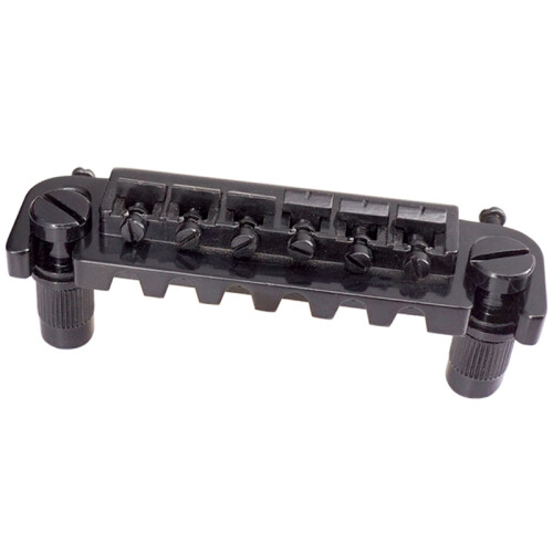 Pro 52.5mm Pigtail Style Adjustable Wraparound Bridge Tailpiece for  Style Electric Guitar, Black
