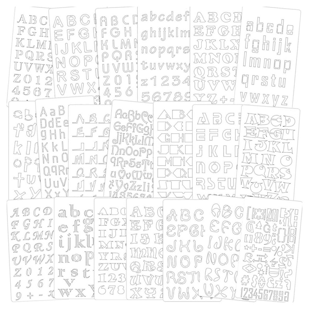 20Pack Letter And Number Stencils Reusable Alphabet Stencils Journal Supplies Templates For Kids Drawing 6031736423690