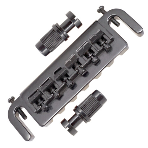 Pro 52.5mm Pigtail Style Adjustable Wraparound Bridge Tailpiece for  Style Electric Guitar, Black 2