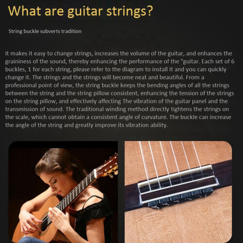 Koyunbaba Guitar String E Chord Tie för SträNginstrument Akustiska Gitarrdelar TillbehöR,Svart 2