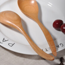 4 StüCk HolzlöFfel SuppenlöFfel NatüRliche HolzlöFfel DessertlöFfel TeelöFfel Gebogener LöFfel