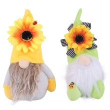 2 PCS Sunflower Gnome Summer Gnomes Plaid Sunflower Gnome Ornaments Sunflower Decor