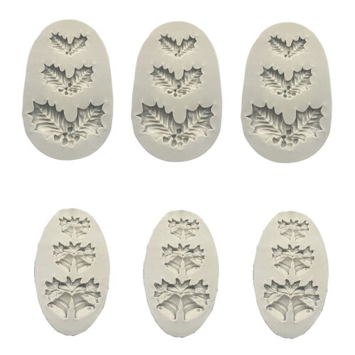Christmas Bell Leaf Modeling Form Hemlagad Bakform DIY Jelly Drop Mould