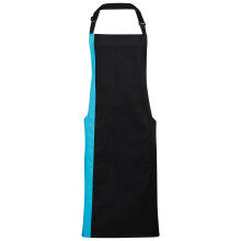 (One Size, Black/Turquoise) Premier Contrast Bibbed Full Apron