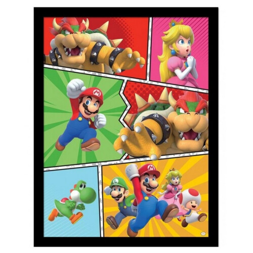 Super Mario Super Mario Comic Strip Framed Print