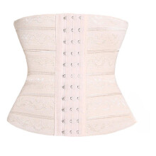 (Skin,L)Cinto modelador de corpo feminino jacquard cor sólida cintura com fecho design de gancho