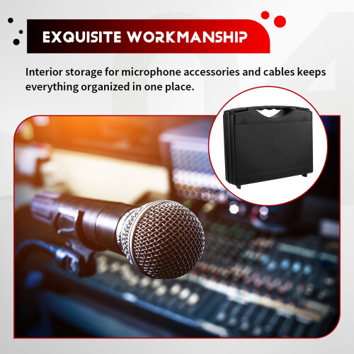 Microphone Storage Box Home Recording Equipment Case Carrying Holder Electronics Pouch Travel 2
