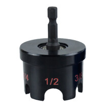 Adaptador para Furadeira com Encaixe Hexagonal - Compatível com Hastes Roscadas de 1/4", 3/8" e 1/2", para Trabalhos Pesados - Preto