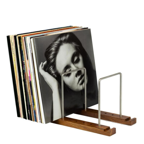 Vinyl Record Storage Holder for 75 LPs, Record Stand with Built-in Now Playing Display, Vinyl Record Holder 1