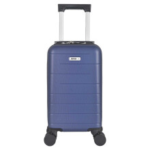 (One Size, Blue) Public Dealz Underseat Lightweight 4 Wheeled Cabin Bag