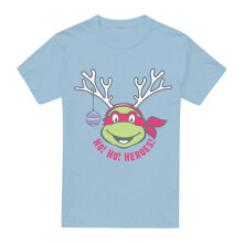 (XXL, Light Blue) Teenage Mutant Ninja Turtles Mens Ho Ho Heroes Reindeer Christmas T-Shirt