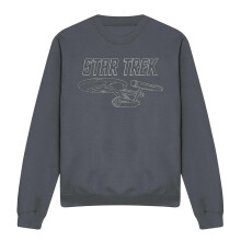 (M, Charcoal) Star Trek Unisex Adult The Original Series Enterprise Sweatshirt