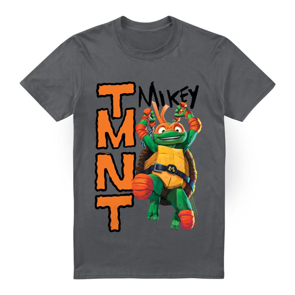 Teenage Mutant Ninja Turtles (4Xl, Charcoal) Mens Mutant Mayhem Michelangelo T-Shirt