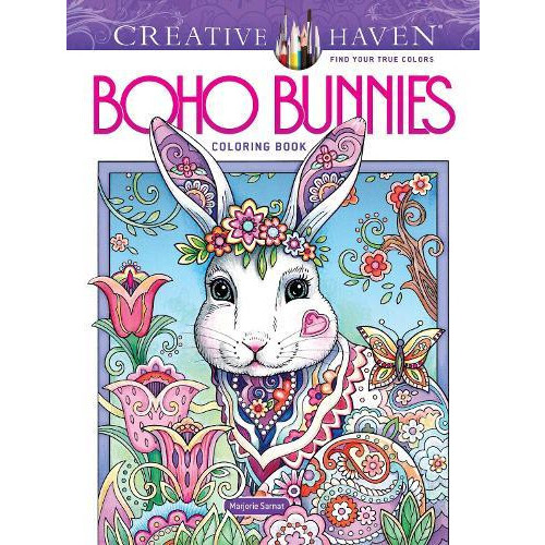 Creative Haven Boho Bunnies Coloring Book by Marjorie Sarnat Paperback