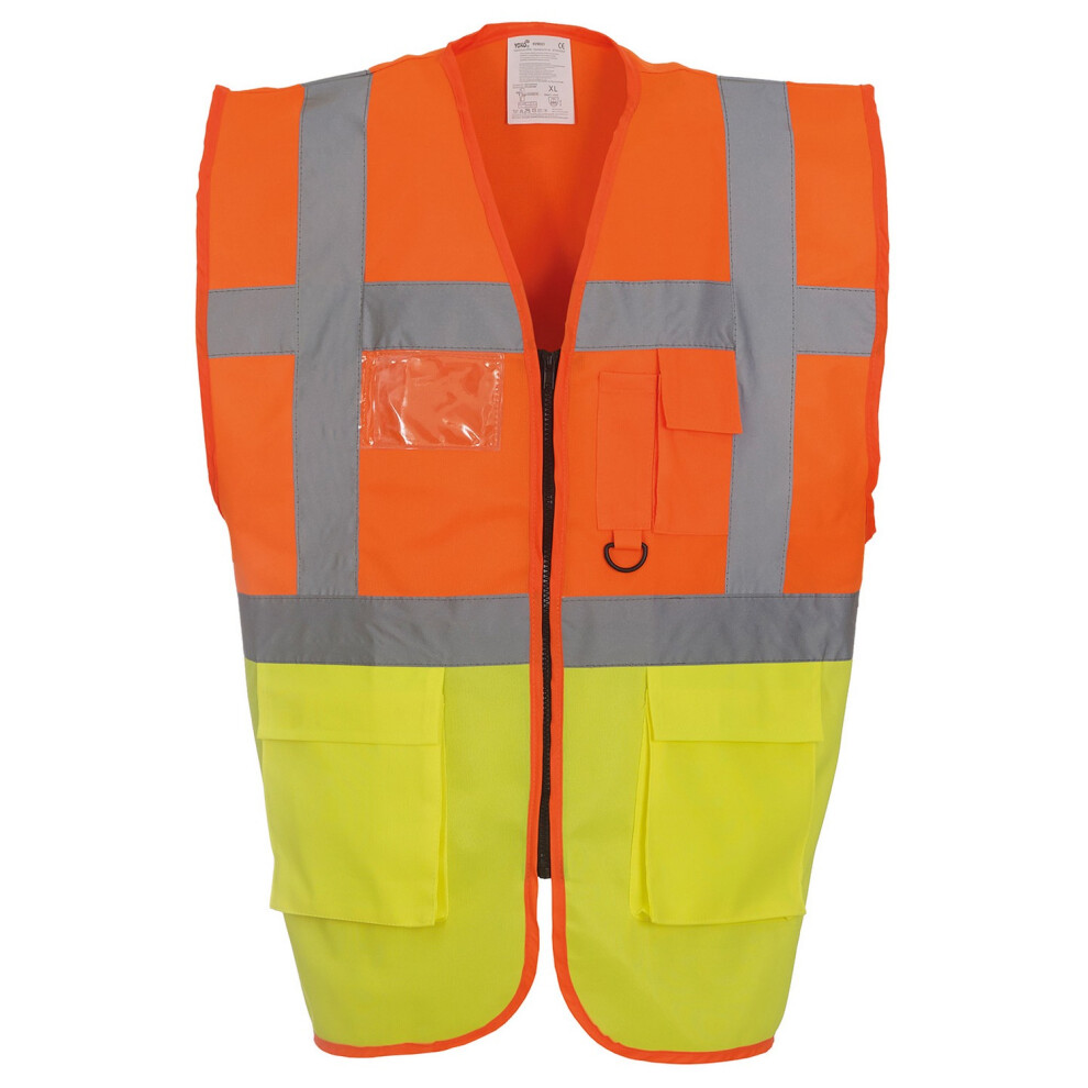 (3Xl, Orange/Yellow) Yoko Unisex Adult Executive Hi-Vis Waistcoat 5063527725400