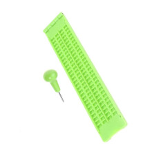 Tableau D'éCriture Braille 4 Lignes 28 Cellules avec Stylet Ardoise Braille Pratique Portable pour les Fournitures D'Apprentissage Aveugles