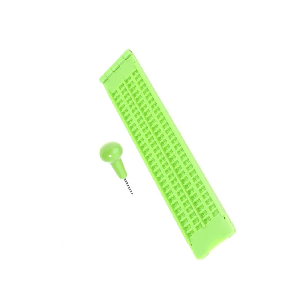 4 Lines 28 Cells Braille Writing Board with Stylus Braille Slate Portable Practice for the Blind Learning Supplies