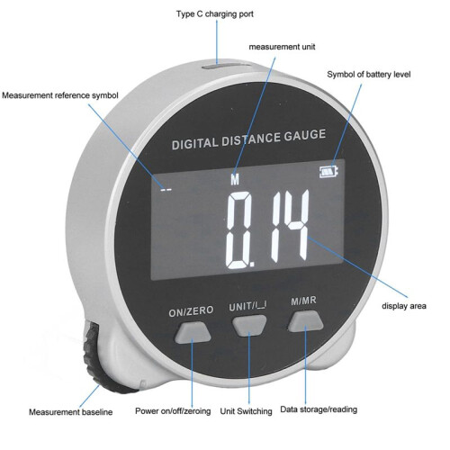 Digital Tape Measure, 656 Ft High Accuracy Electronic Rolling Ruler with LCD Display, Electronic Ruler Measuring Tool 2