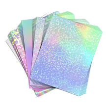 24 Arkusze Winylowy Papier Samoprzylepny do Drukarki Atramentowej - BłYszcząCy Papier Samoprzylepny do Druku i Holograficzne Arkusze Laminatu