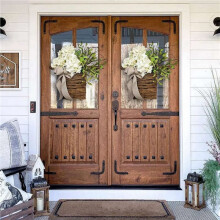 Spring Wildflower Door Hanging Basket Wreath Spring Welcome Sign Easter Day for Front Door, Home Decor