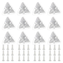 12Pcs Acrylic Corner Brackets with Semitransparent Screws Clear 3-Hole Right Angle Joint Brace Brackets