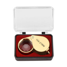 10x Magnifying Magnifier Glass Jewellers Eye Foldable Jewelry Loop Loupe(Golden)