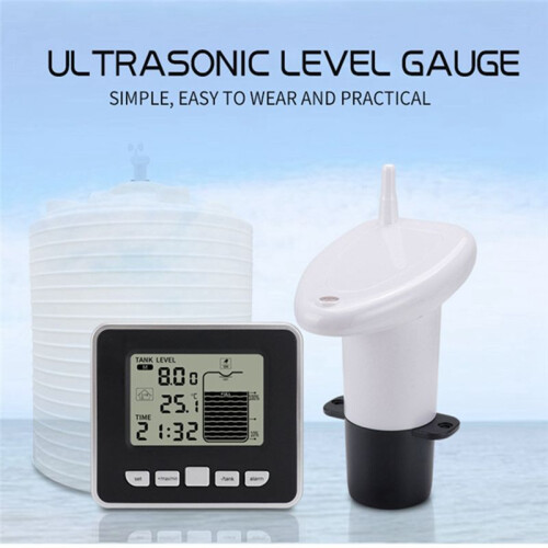 Wireless Ultrasonic Water Tank Liquid Level Meter with Temperature Sensor Water Level  Display Low Battery Indicator 1