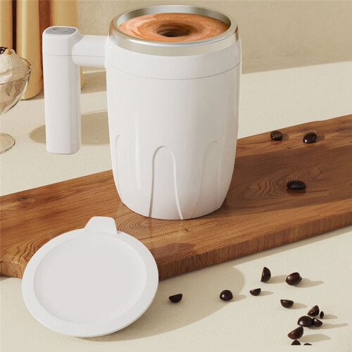 Self Stirring Mug Coffee Cup USB Rechargeable Automatic Magnetic Stirring Cup 380Ml Self Mixing Coffee Cup White 2