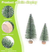 25PCS Miniature Artificial Christmas Trees 5 Sizes,with Wooden Base for Decoration DIY Party Decoration Crafts