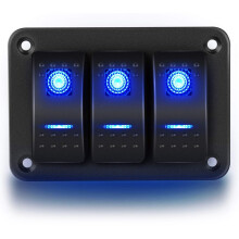 3 Gang Aluminum Panel Toggle Dash 5 Pin /Off Pre-Wired Rocker for Automotive Car Marine Boat