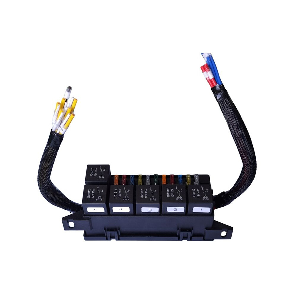 Fuse Relay Box Pre-Wired Fuse And Relay Box With 6 Relays And 11 Way Atc/Ato Relay Fuse Box For Automotive, Marine 6031088694557