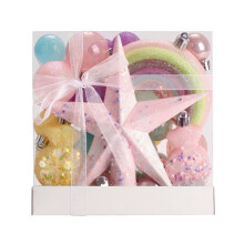 Christmas Tree Ornaments Rainbow Color Christmas Tree  Set with Christmas Tree Topper-Star Shatterproof Hanging