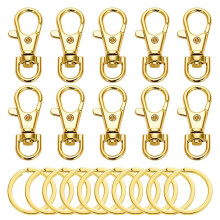 10Set DrehverschlüSse, Lanyard-Karabinerhaken mit SchlüSselring-Clip, SchlüSselband, Karabinerverschluss, SchlüSselanhäNgerringe zum Basteln