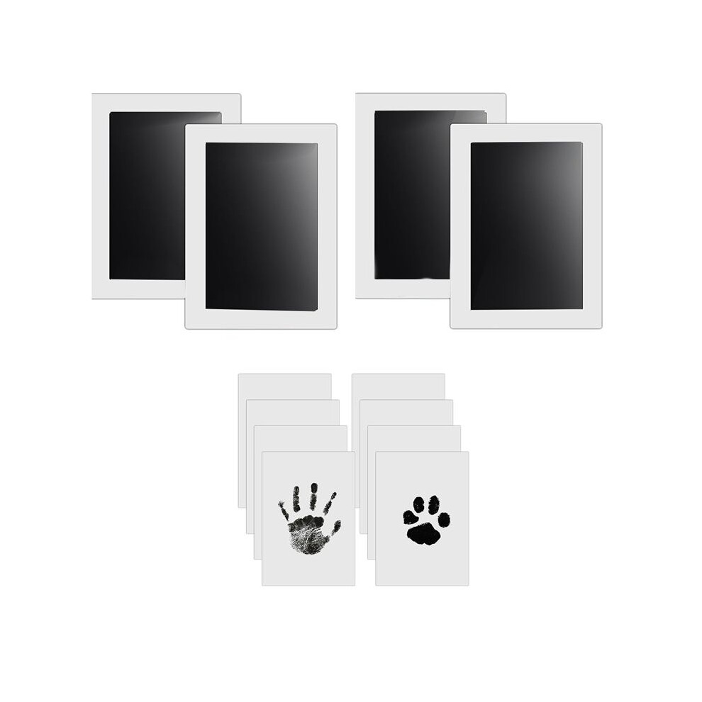 Paw Print Kit for Dog Cats, 4 Inkless Print Pads, 8 Imprint Cards, Nose Print Stamp Pad for Dogs, Touch Footprint Kit
