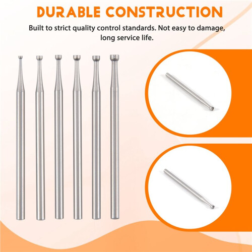 6 Pcs Round Cup Burr - 3/32Inch Shank Jewelry Making Burs Wire Rounder Bits 2