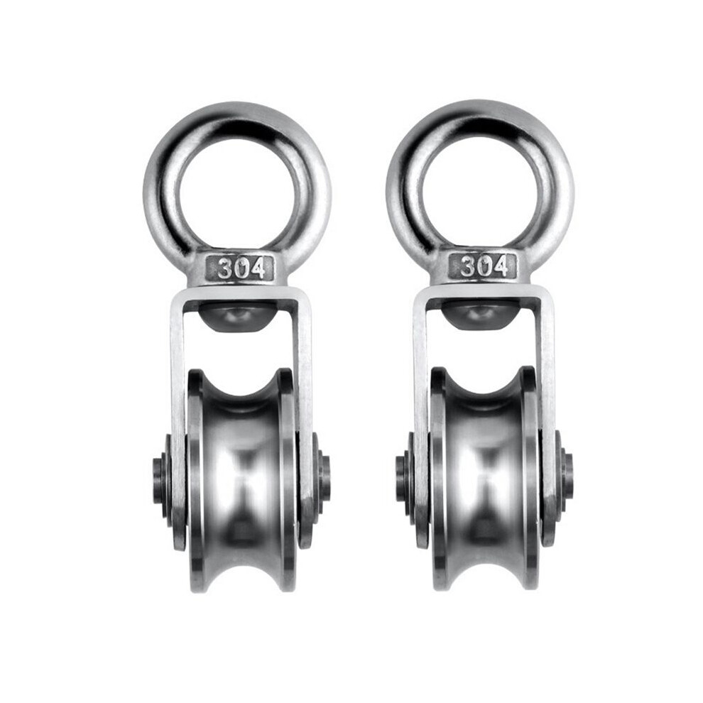 Cable Pulley Wheel Stainless Steel Swivel Pulley Block Silence Rotation Traction Wheel For System Lifting Gym 2Pcs 6031088667247