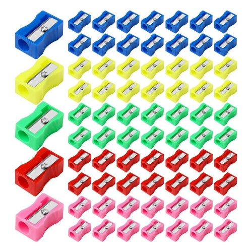 144 Coloured Plastic Pencil Sharpener  Handheld Pencil Sharpener Bulk Pencil Sharpeners Pocket Sized Plastic