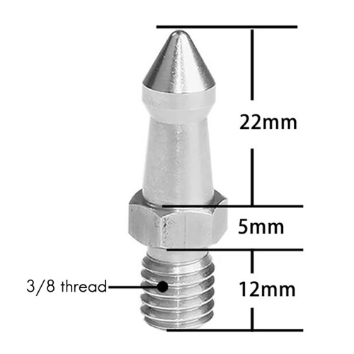 3 Unidades de 3/8 Polegadas Almofada de Pé Universal de AçO InoxidáVel  Tripé de Câmera Slr Mais Pregos de AçO com Pontas 1