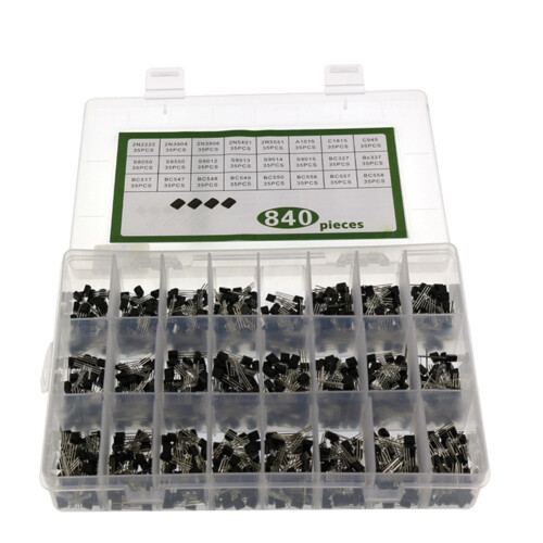 840st/Set 24Values TO-92 Transistor BC547 BC327 BC337 2N2222 3904 PNP/NPN Transistor Set Electronics Sortiment Kit