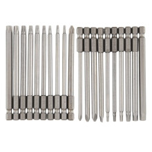 Bit Set Long, Magnetic Bit Set 20 Pcs 100mm, Torx Bit T8-T40, Hex Bit H2-H6, PH1 PH2, PZ2, Slotted Bit, 1/4inch Hexagon