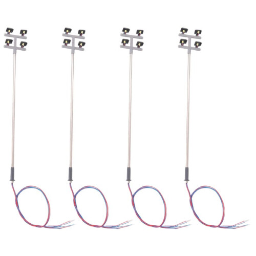 4 PCS HO Scale Model lighting tower,tower lights Model Lights Layout Lamppost for Train/Garden/Playground/Stadium