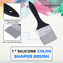 Silicone Color Shaper Brush Wide Firm Flat Silicone Paint Brush Flexible Acrylic and Water Based Painting Tool, 3 Inches