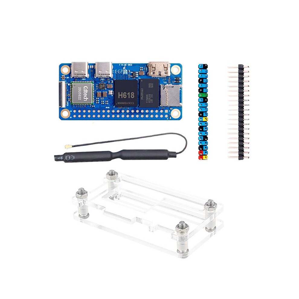For Pi Zero 2W Development Board 4Gb Ram+Case Ddr4 Pc Allwinner H618 Wifi5 Bluetooth5.0 Supports 4K 60Fps Orange 4713667830465